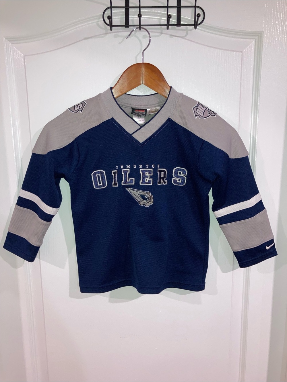 Nike NHL Edmonton Oilers Navy Blue & Grey Hockey Jersey - size S (5)